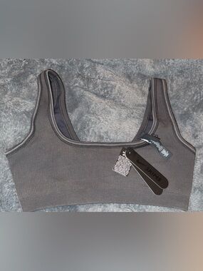 SKIMS x Nike Black Microscoop Ribbed Sports Bra Size Medium